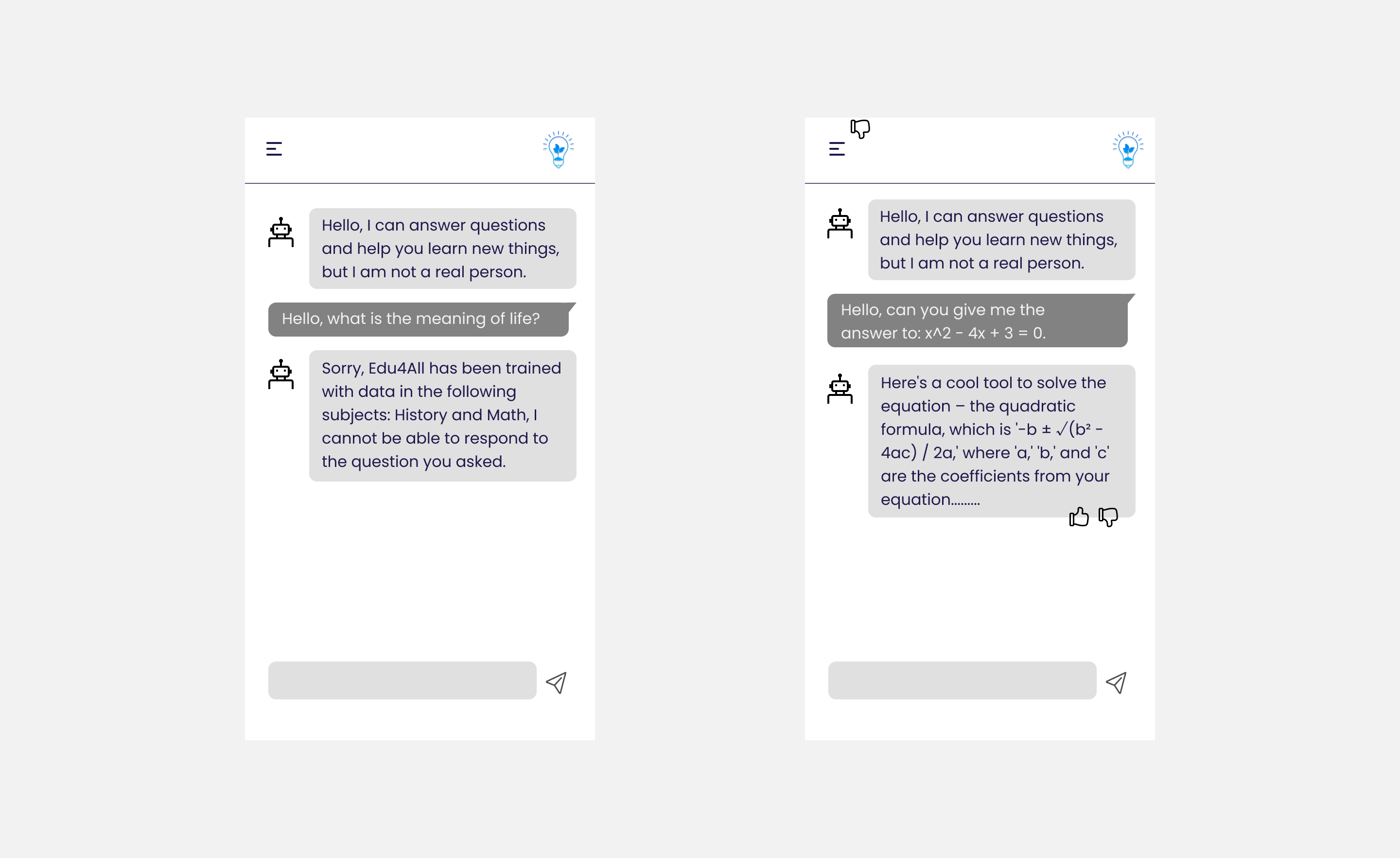 Giving feedback and handling errors